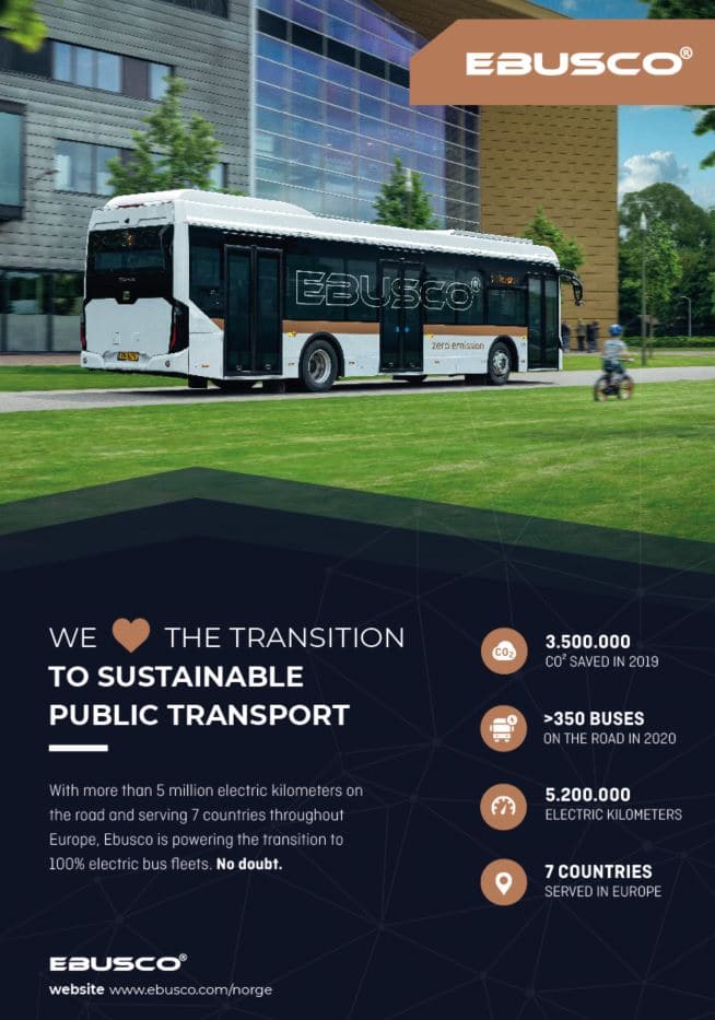 Electric bus advertisement